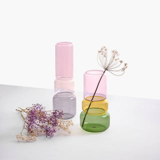 Ichendorf Revolve vase smoke-clear-pink h. 35 cm. by Brian Sironi - Buy now on ShopDecor - Discover the best products by ICHENDORF design