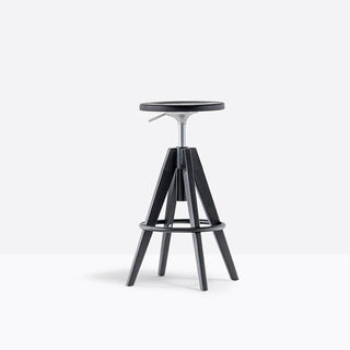 Pedrali Arki-Stool ARKW6 stool in ash wood with footrest Pedrali Black aniline ash AN - Buy now on ShopDecor - Discover the best products by PEDRALI design